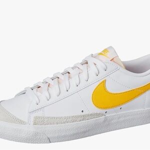 Nike Blazer Low ‘77 Vintage White Sneakers with Yellow Swoosh